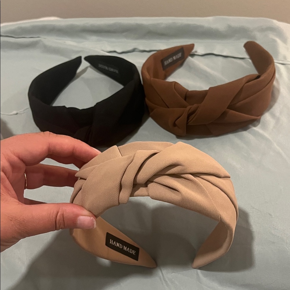 New Knotted Headbands - Black, Brown, and Tan